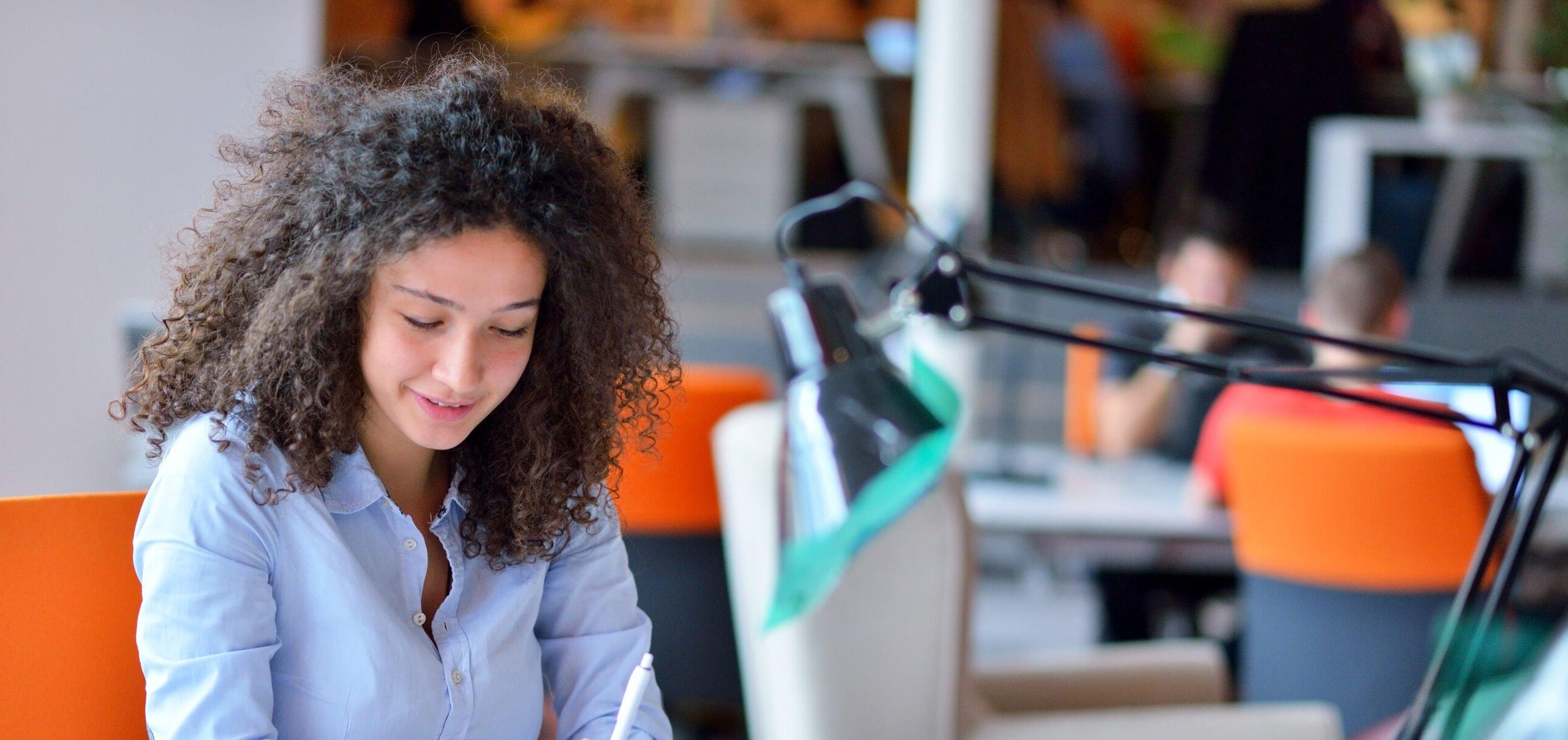 Young woman in office setting