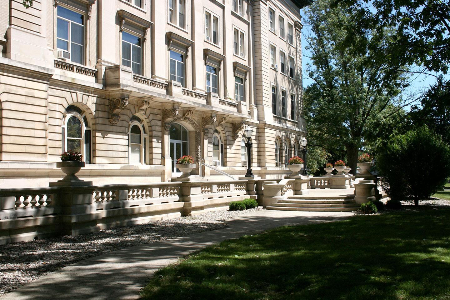 Angled front view of Guerin Hall